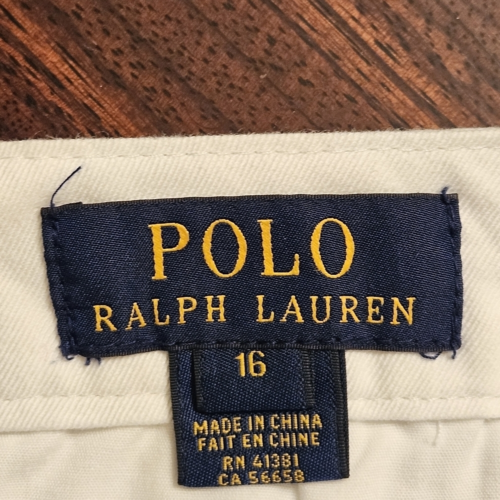 Polo Ralph Lauren Shorts Big Boys Cotton Shorts 9 In Inseam WHITE Sz 16 EUC - Picture 7 of 13